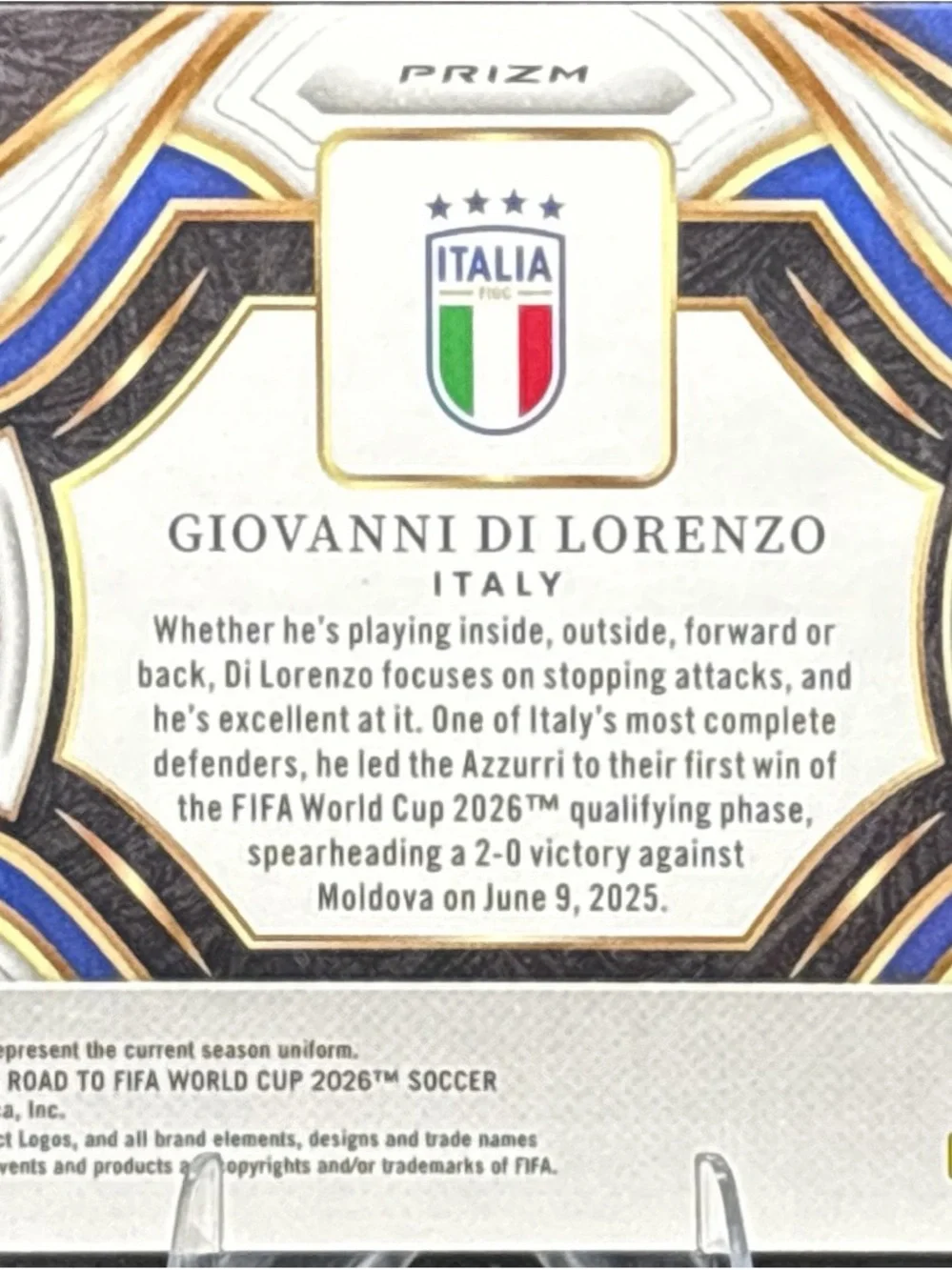 Panini Select Blue Prizm Giovanni Di Lorenzo Soccer Trading Card - Snapshot